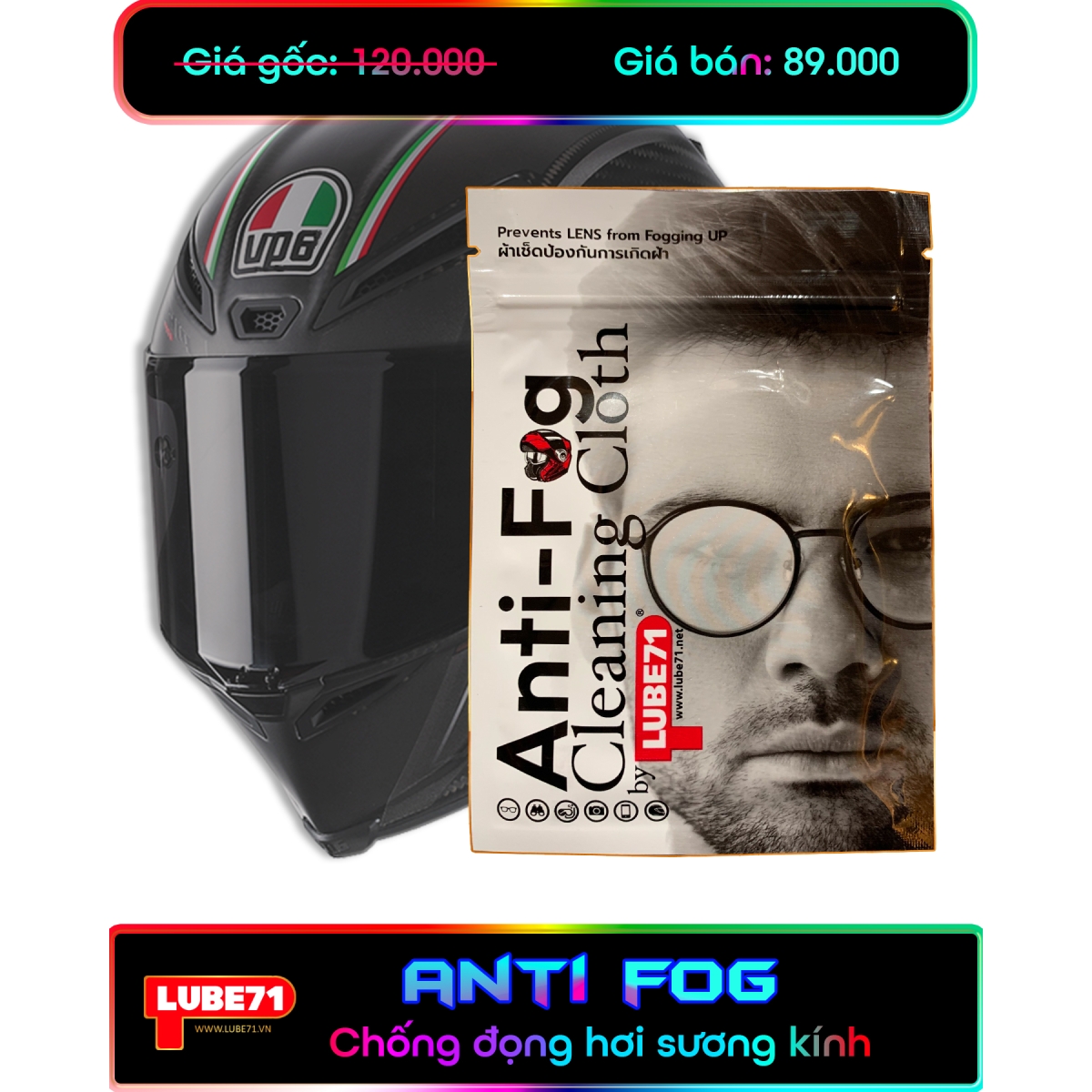  Anti Fog - Chống đọng sương mù nón bảo hiểm, kính cận