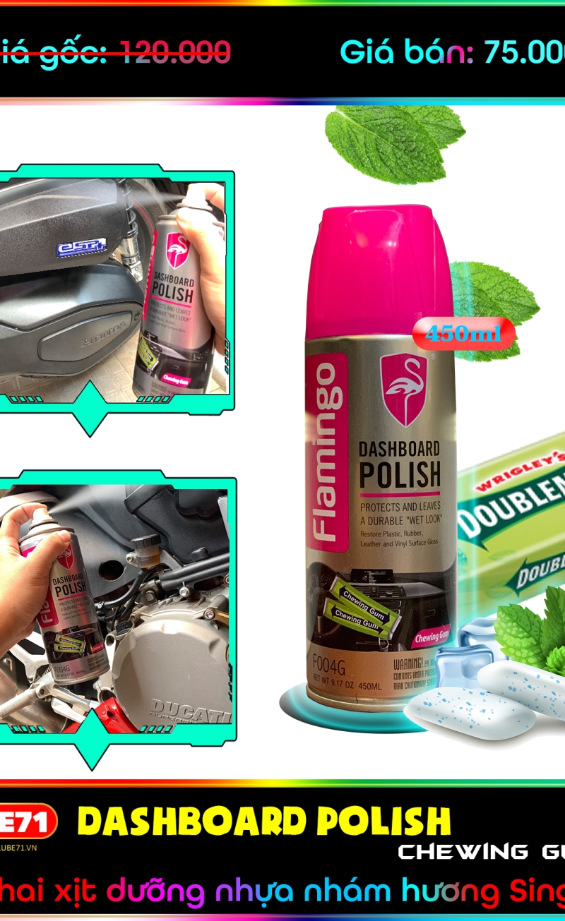 Chai xịt dưỡng nhựa nhám hương Singum - DASHBOARD POLISH CHEWINGUM F004G