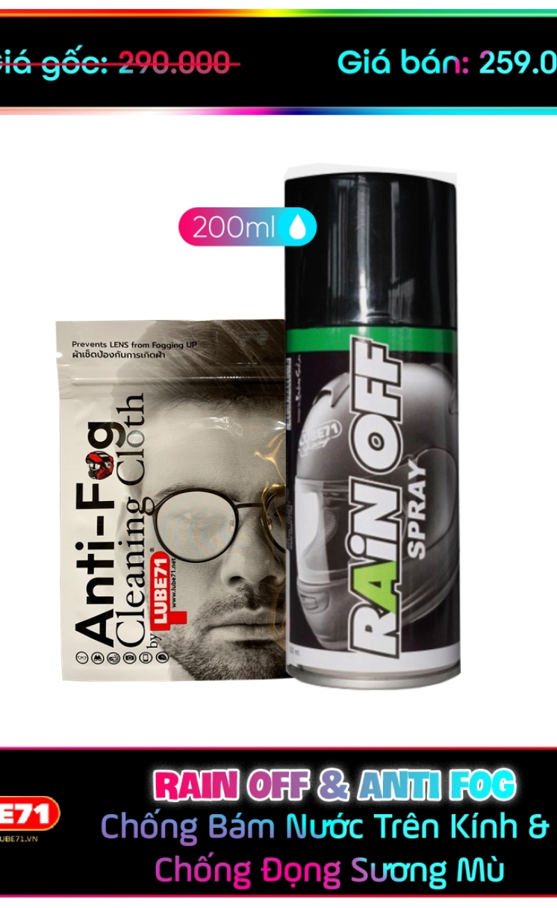 COMBO CHỐNG BÁM NƯỚC TRÊN KÍNH & CHỐNG ĐỌNG SƯƠNG